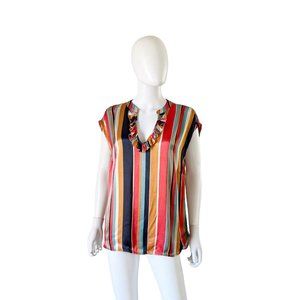 Luxzuz One Two Vertical Stripe Top Multicolor Size Extra Large